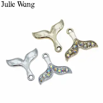 Julie Wang 10BUC Sirena Balena Coadă de Pește Farmecul Stras Brățară Colier Aliaj de Bijuterii Accesorii