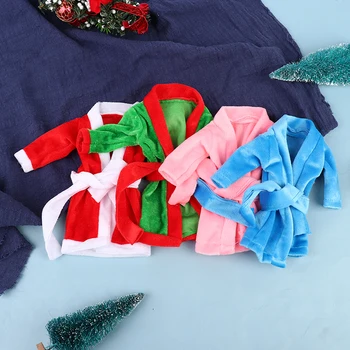 1Set Tradiție de Crăciun Haine Papusa Mini Papusa Halat de baie cămașă de noapte Santa Accesorii de Îmbrăcăminte Pentru Păpuși de Crăciun Haine Papusa