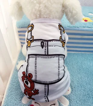Noi Primăvara și Vara Câine Vestă Fals Curea de Companie Câine Haine Haina T-shirt Bumbac Caine Mic Îmbrăcăminte Pentru Catelus Chihuahua Caini