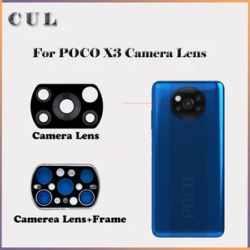 Original Spate aparat de Fotografiat Lentilă de Sticlă Cu Cadru Pentru Xiaomi POCO X3 NFC Versiune Globală Poco X3 Reparatie Telefon Mobil