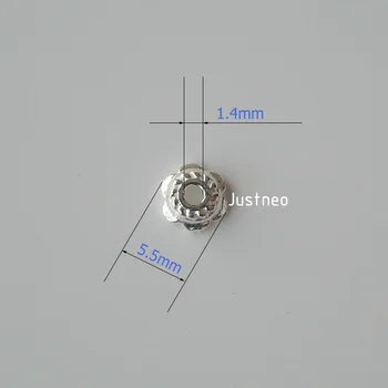 5.5 mm solid 925 feliuta șirag de mărgele capace cu 1.4 mm gaura, liber distanțier șirag de mărgele capac pentru colier,bratara,cercei ,1 bucata