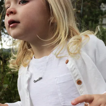 Copilul De Bijuterii Personalizate Cu Numele Copiilor Colier Fată Băiat Din Oțel Inoxidabil Lanț Colier Personalizat Cu Numele Lant Placat Cu Aur Colier