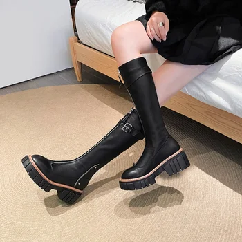 MEMUNIA 2022 New Sosire Femei Pantofi de Iarna Fierbinte de Vânzare de Moda din Piele Confortabil de Agrement Doamnelor Cizme Genunchi Ridicat Cizme