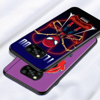 Marvel Drăguț Spiderman Pentru Xiaomi Poco C3 M3 M2 X3 NFC X2 F2 Pro F1 F3 Mi Juca Mix 3 A2 Lite A1 5X Pro Black Caz de Telefon