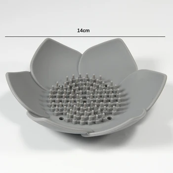 Cutie de săpun Lotus Forma Non-alunecare Silicon pentru Golire a Apei de Culoare Solidă Drenarea săpunieră Baie Accesorii