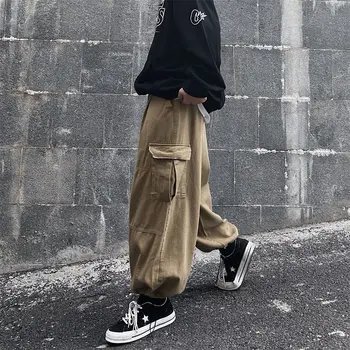 HOUZHOU Japonez Harajuku Largi Pantaloni Femei Harajuku Supradimensionate Talie Mare Libertate de Bumbac Pantaloni Casual Hip Hop Streetwear