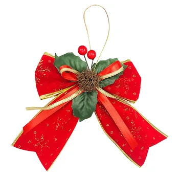 Crăciun Arcuri Bowknot Cadou Handmade, Mare și Roșu Tottest Lenjerie de pat Carouri Petrecere Sclipici 15x16CM Acasă Ambarcațiuni Pentru Pom de Crăciun Ornament