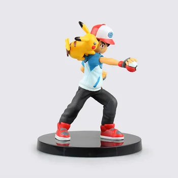Pokemon Personaj de Desene animate Anime Ash Ketchum Pikachu Versiune Extinsă 20CM Modelul Clasic de Colectare Caracter Decor Cutie de Cadou