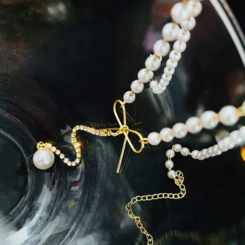 2021 New Sosire Moda Femei Coliere Coliere la Modă Simulate-perla de Lux Arc Lung de Perle Tassel Pandantiv Colier