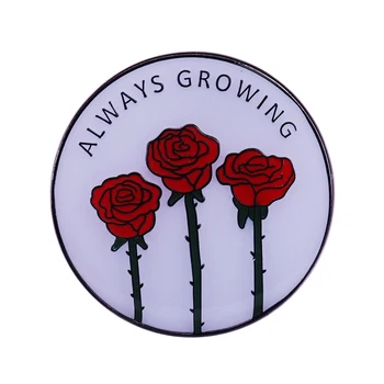 Trandafiri flori Pin Mereu în Creștere Iubirea de Sine / craniu Parte Rainbow Rose insigna de Sănătate Mintală Recuperare Ace femei bijuterii