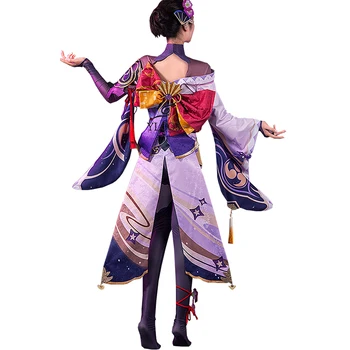 Genshin Impact Raiden Shogun Baal Joc Cosplay Costum De Halloween Rochie De Petrecere Pentru Femei, Fete Set Complet