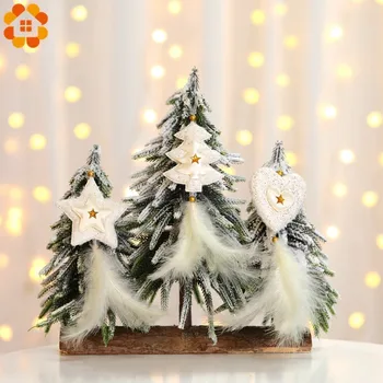 3PCS/Aur Alb Pom de Crăciun&Inima&Forma de Stea Pana Pandantive Craciun Ornamente pentru Pomul de Acasă Petrecere de Craciun Decor Consumabile