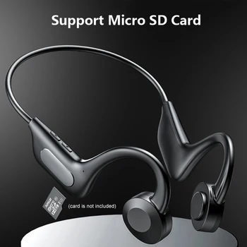 Aer Conducție Căști fără Fir Deschide Urechea Bluetooth Căști cu fixare pe gât Sport cu Cască cu Microphon Card MP3 Player 10 ore IPX5
