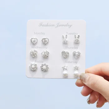 SSE1 Argint Inima de Cristal Cercei Stud pentru Femei Gril Copii Bijoux Bijuterii de Moda Pendientes AL