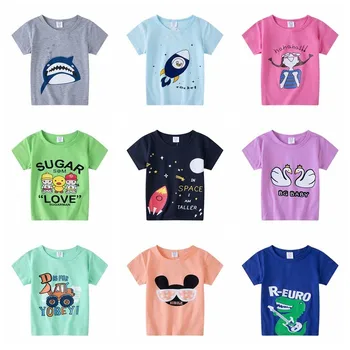 Copii Băieți Fete Vara Haine Copii Tricou Copil Fată Drăguță Topuri cu Maneci Scurte T-shirt Pentru Copii Copilul Haine de Bumbac