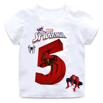 Disney Minuni De Aniversare Pentru Copii Tricou Pentru Băieți Și Fete Haine Digital Tricouri Spiderman Topuri De Vara Tricou Haine Copii De Nastere Cadouri