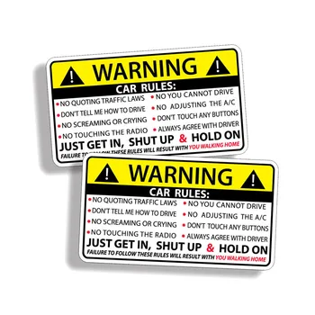 Avertizare Autocolant Auto 2X Mașină de Avertizare de Siguranță Reguli Decal PVC Autocolant Auto 10 CM*6CM