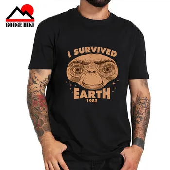 2020 streetwear tricouri am supraviețuit Pământ E. T extraterestre cultura spielberg ozn Tricouri star străinilor 80 meme Bărbați t-shirt