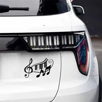YJZT 17.8 CM*11.9 CM Muzică Rock Pian Simboluri Vinil autocolant Auto Artă Decalcomanii Negru Argintiu C13-000620