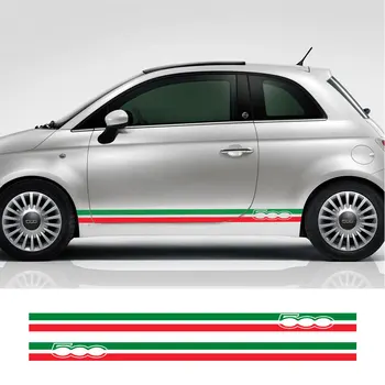 Drapelul Italian Auto de Vinil PVC Decalcomanii pentru Fiat 500 Abarth Portiera Laterală Dungi Fusta Decalcomanii Grafică Autocolante Accesorii Auto