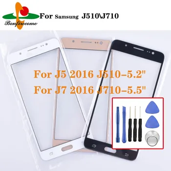 Pentru Samsung Galaxy J5 2016 J510 J510F J510FN Fata Panou de ecran Tactil LCD Afară de Sticlă Capac Obiectiv Pentru Galaxy J7 2016 J710 J710F