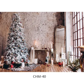 Vinil Personalizate Ziua de Crăciun Fundaluri de Fotografie Prop Pom de Crăciun Semineu Fotografice de Fundal Pânză 21710CHM-001