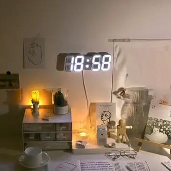 3D Trezi Lumina de Noapte USB LED-uri Digitale Ceas de Perete de Masa cu Alarmă Desktop de Afișare Ceas Electronic Ceas Decor Acasă