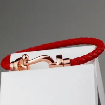 KT Originale de Înaltă Calitate Frânghie Roșie Potcoavă Bratara Cuplu LOGO-ul Trend de Lux Brand de Bijuterii Brățară Fred Feminin Cadou de Vacanță
