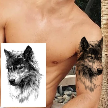 Tigrul Curajos Demon Tatuaj Temporar Pentru Barbati Femei Adult Copil Leu Fals Monstru Tatuaje Autocolant Animale Realiste Negru Tatuaje Mari