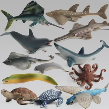 Animal adevărat model de jucărie de pește figura de animale Ocean figura Biologie recunoaște jucărie pentru copii mici, copii, Acasă/birou decor colectie de jucărie