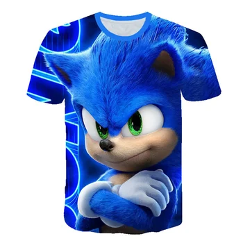 Sonic tricou Copii Băieți Fete Haine Imprimate 3D pentru Copii Imbracaminte de Vara Tricou de Moda de Desene animate pentru Copii T-shirt Fata Topuri Tricouri