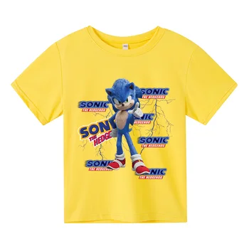 Noi Baieti Super Sonic Desene animate tricouri Topuri cu Maneci Lungi Copil Copii Copii Fete Copii Bumbac Moda Print T camasa pentru 3-14 Da