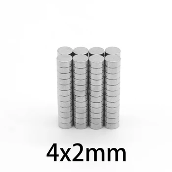 100-2000 buc 4x2 mm Permanentă Mici, Rotunde Magnet 4x2mm Magnet Neodim Dia 4*2mm Mini Puternic Magnetice Magneți 4*2