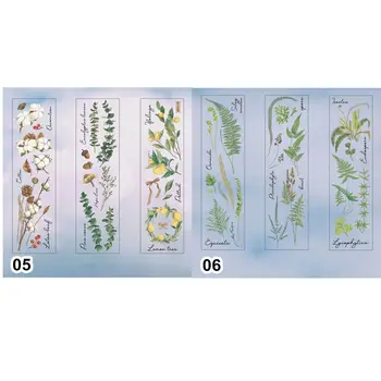 6pcs Epocă de Flori de Plante de COMPANIE Sticker Deco Jurnal Scrapbooking Planificator de Papetărie Album Periodice Frunze Autocolante DIY Decorative