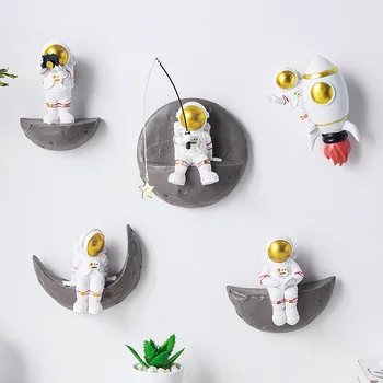 Nordic Decor de Perete Astronaut Rășină Rafturi de Perete Decor Acasă 3D Astronaut Figurine Pentru Camera de zi Dormitor Agățat de Perete Decor