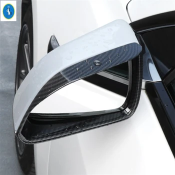 Oglinda retrovizoare Ploaie Spranceana Proteja Capac Capac Ornamental Pentru Tesla Model 3 2018 - 2021 Chrome / Fibra de Carbon ABS, Accesorii pentru Exterior