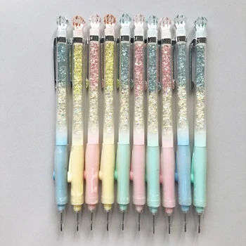 2 buc Bling Diamante Strălucitoare Apăsați Creion Mecanic 0,7 mm Copiii de Scris Creioane