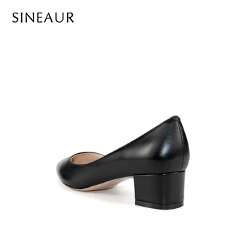 SINEAUR Femei Pantofi 2021 Moda Mid-toc piele de Căprioară Pompe Tocuri Indesata Subliniat Toe Femeie Eleganta de Birou Doamnelor Plus Dimensiune 35-45