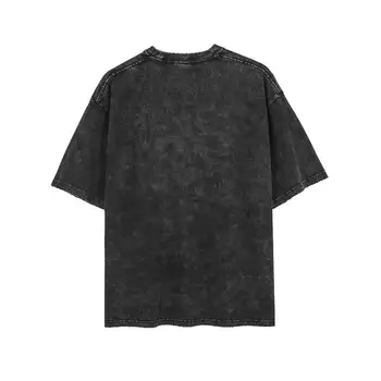 Mens Hip Hop Oversize T-Shirt Colti De Imprimare Cu Jet De Spălat Stil Întuneric Tricou Streetwear Harajuku Liber Topuri De Vara Unisex