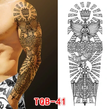 9 Modele Impermeabil Tatuaj Temporar Autocolante Brat Mare Craniu Vechi de Școală Tatuaj Autocolante Flash Tatuaje False pentru Barbati Femei