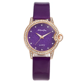 De lux Diamant Simplu de Design de Moda pentru Femei Ceasuri Albe din piele Doamnelor Ceasuri de mana Calități Aur roz Femei Cuarț Ceas