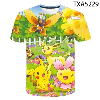 Pokemon T-shirt Anime Îmbrăcăminte pentru Copii Pikachu T-shirt Haikyu Camasa Barbati Haine de Vara cu Maneci Scurte Amuzant de Desene animate T-shirt de Sus