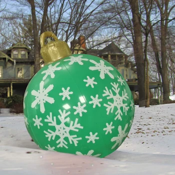 60cm PVC Gonflabila Mingi de Crăciun Ornamente de Casă Curte în aer liber de Decorare Grădină Uriașă Minge de Crăciun Xmas Decor Gonflabil Toy
