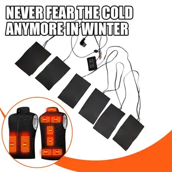 USB Electrice Incalzite Jacheta Tampon de Încălzire Themal Caldă pentru Încălzire Iarna Vesta Tampoane Pentru DIY Îmbrăcăminte Încălzit 9-în-1 Pentru Vesta