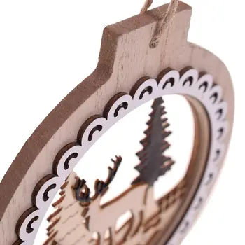 Fulgi De Zăpadă De Crăciun Cerb Model De Copac Pandantive Din Lemn Ornamente Petrecere De Craciun Decoratiuni De Craciun Pentru Pomul De Consumabile