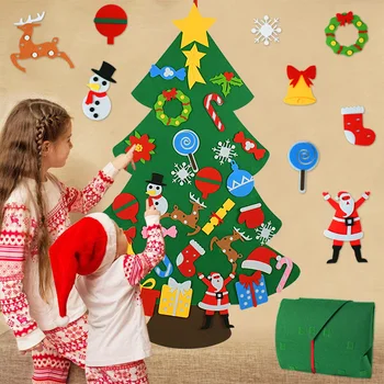 Copii DIY Simțit crăciun Pom de Crăciun Decorare 2021 Anul Nou, Cadouri, Ornamente de Crăciun, Moș Crăciun, Pom de Crăciun Dropshipping
