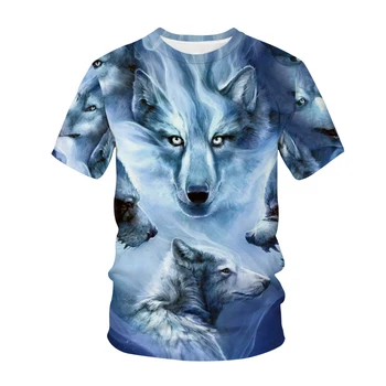 Wolf 3D de Imprimare T-shirt Rece Bărbați Femei O-Gat Maneci Scurte Moda Streetwear Tricou Colorat Hip Hop Tricou Unisex Topuri Haine