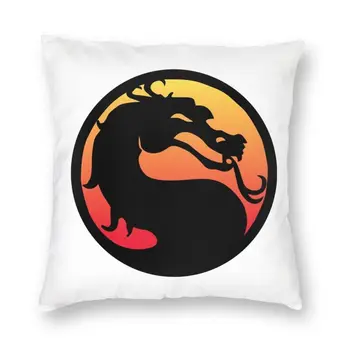 Mortal Kombat Logo-ul față de Pernă Decor Canapea Luptă Joc Arcade Pătrat Arunca Capacul Perna 40x40