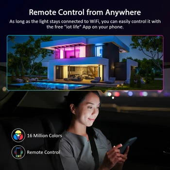 WiFi inteligent cu Led-uri, Flexibila Culoare Schimbarea Benzi de Lumină Led Kit de Lucru cu Alexa si Google Asistent pentru Decorare Dormitor