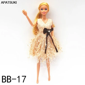 Papusa de moda Haine Pentru Papusa Barbie Galben Bowknot Printesa Rochie de Petrecere Costume Pentru Barbie 1/6 Papusi Accesorii Copil Jucării DIY